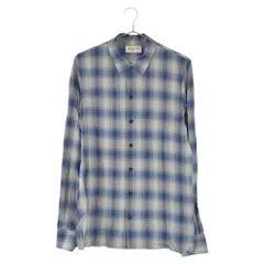 SAINT LAURENT PARIS (サンローランパリ) 14AW レーヨン チェック 長袖シャツ ブルー 356119 Y745Fのサムネイル