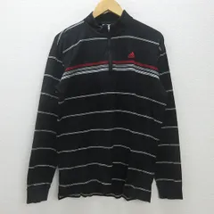G■アディダス/adidas GOLF ハーフジップ長袖ゴルフウェア【O】黒/men's/30【中古】■