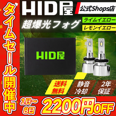 【タイムセール2200円OFF！】超爆光フォグランプ【HID屋公式ショップ】LED Vシリーズ H8 H11 H16 HB4 PSX26W ヤバイ明るさ フォグ ライムイエロー ヴェルファイア 20系 アルファード セレナなど 送料無料/安心2年保証