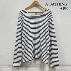 エイプ　APE　初期　ボーダーカットソー　サイズＬ　美品　９０s トリコロール A BATHING APE - A BATHING APE ボーダー ロンTの通販 by Mycom