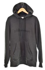 プリーズ plllllleeeasse ロゴ プリント パーカー hooded sweatshirt 黒 パーカ ブラック Lサイズ 103MT-2356