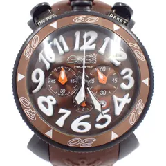 【未使用品】GaGa MILANO　マヌアーレ48　クロノグラフ　社外ベルト Amazon | (ガガミラノ)GAGA MILANO 6054.6 マヌアーレ 48MM