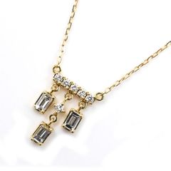 AHKAH アーカー K18YG イエローゴールド シャンデリアスウェイプチ ダイヤ ネックレス AK2060010100 ダイヤモンド0.13ct 1.0g 40cm レディース 中古
