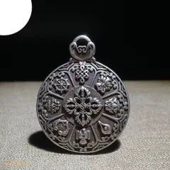 チベット直送「九宮八卦」裏は「鬼」の顔の彫刻メダル銅、真鍮　トクチャ★最終値下げ チベット直送「九宮八卦」裏は「鬼」の顔の彫刻メダル銅、真鍮