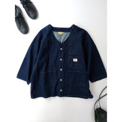 PENNEYS ぺニーズ デニム ノーカラー ジャケット 羽織 ネイビーブルー (113Y＋2264)25A