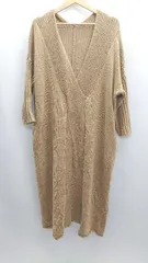 ◇ ⊇ antiqua patterntorso アンティカ パターントルソ 長袖 ロング ニットワンピース サイズ表記なし モカ レディース E  【1503060050576】