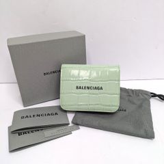 Dz420191 バレンシアガ 二つ折り財布 コンパクトウォレット 型押しレザー 655624 レディース BALENCIAGA 中古