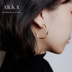 Mat gold twist foop earring　マットゴールド　ツイスト　フープイヤリング　樹脂イヤリング　樹脂ピアス　金属アレルギー対応　樹脂ノンホール　ノンホールピアス　フープピアス