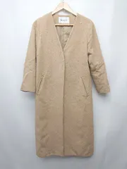 ■ NATURAL BEAUTY BASIC ナチュラルビューティーベーシック 無地 ウール混 長袖 コート サイズS キャメル系 レディース P  【1402270000916】のサムネイル