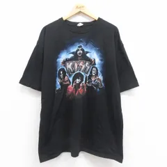 XL/古着 半袖 ロック バンド Tシャツ メンズ キッス KISS 大きいサイズ コットン クルーネック 25aug18 中古