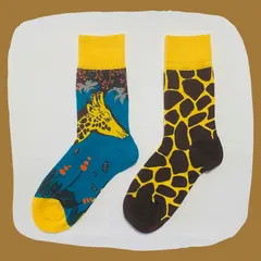 キリン＆ジラフ クルーソックス #066　左右非対称