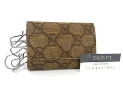 GUCCI グッチ 15063 0959 GGスプリーム GG柄 PVC 6連 キーケース 鍵入れ レディース メンズ ブラウン系 DJ1155