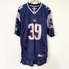 リーボック Reebok NFL ニューイングランド ペイトリオッツ New England Patriots メッシュ フットボールジャージ 半袖 ロゴ プリント サイズ：XL ネイビー×グレー