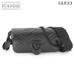 未使用 展示品 グッチ GUCCI GGマーモント キルティング 2way ショルダー バッグ レザー ブラック 734814 GG Marmont Bag 90290844