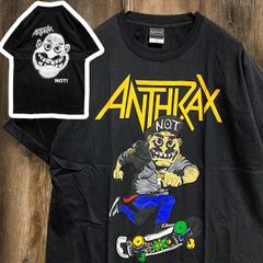 バンド Tシャツ ANTHRAX アンスラックス NOT 黒 tee ティーシャツ ミュージック ロック ツアー ライブ デザイン プリント 派手 奇抜 古着 ビンテージ 2502 2980 p10