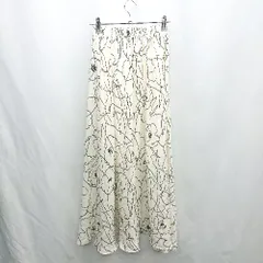 ◇ Θ Bou Jeloud ウエストゴム 花柄 ロング丈 フレア スカート サイズ38 アイボリー ブラック レディース E  【1502030019575】のサムネイル