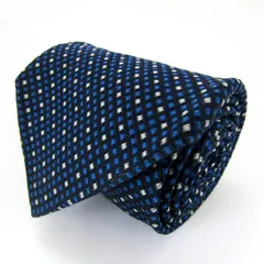 レミュー ブランド ネクタイ チェック柄 格子柄 シルク 日本製 PO  メンズ ネイビー LES MUES  【中古】