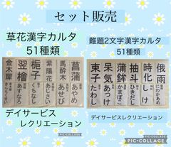 草花漢字かるた＋難題漢字かるたセット販売　レクリエーション　レクレーション　デイサービス　高齢者施設　脳トレーニング