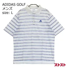 ADIDAS GOLF アディダスゴルフ 半袖ポロシャツ ボーダー柄 ホワイト系 L [240101145163]#