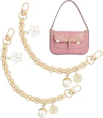 PH PandaHall バッグ チェーン 2本入り デコレーション ゴールド 交換用( ゴールド)