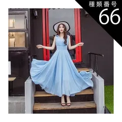 種類66：ブラック/2XL シフォンワンピース シフォンドレス ドレスワンピース ワンピース ドレス フレアワンピース シフォンワンピース ロング ロング丈 マキシ マキシ丈 9分丈 袖なし ノースリーブ Vネック カシュクール フレア セミフレア Aライン 