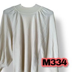ANAYI(アナイ)モックネック パフスリーブニット　アイボリー色　38サイズ　レディーストップス　管理M334