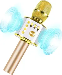 カラオケマイク/ワイヤレスマイクBluetooth スマホ用無線マイク エコー&ポータブルスピーカー機能付き 2600mAh 大容量 スマホに対応，一人カラオケマイク ノイズキャンセリング ブルートゥース 自宅/子供用/家庭用/忘年会/新年会/家庭娯楽