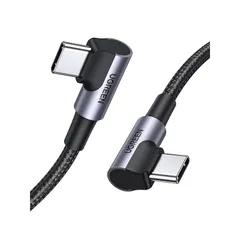 UGREEN 【L字型】 USB C ケーブル Type-c ケーブル L字 60W/3A PD3.0急速充電 C to C ケーブル ナイロン編み iPhone15/Mac Book/iPad/Galaxy/Google/Switch/ドローン等USB-