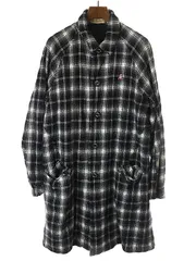 The Shepherd UNDERCOVER ザ シェパード アンダーカバー 17AW 縮絨チェックパッカリングステンカラーコート ブラック 3のサムネイル
