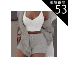 種類53：画像10/L セットアップ ルームウェア パジャマ 部屋着 寝巻き ナイトウェア 袖あり ノースリーブ もこもこ モコモコ ふわふわ 3点セット お得 かわいい 大人可愛い カジュアル おしゃれ 大人女子 こなれ感 ラフ ラブリー キュート ガーリー