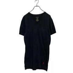 POLO RALPH LAUREN 半袖 ロゴTシャツ M ブラック ポロラルフローレン Vネック ワンポイントロゴ 古着卸 アメリカ仕入 a604-7400