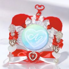 ロゼッタ໒꒱· ﾟねこみみ♡レッド×ホワイトローズ♡リボン~B品~〔No.28〕