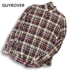イタリア製★ GUYROVER per SHIPS ギローバー × シップス別注★ 秋冬 シワ加工 長袖 チェック ネル シャツ Sz.M メンズ