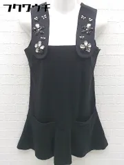 ◇ rosebullet ローズブリット ビジュー ノースリーブ ミニ チュニック ワンピース サイズ2 ブラック レディース 【中古】 【1002802174827】