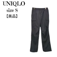 【美品】UNIQLO 裏フリースカーゴパンツ S レディース 防寒 軽量 黒