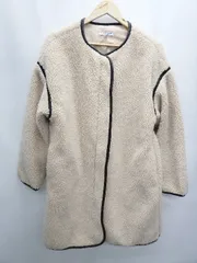 ◇ classicalelf クラシカルエルフ ボア ノーカラー 長袖 ジップアップ ジャケット サイズL ベージュ レディース P  【1406240018895】