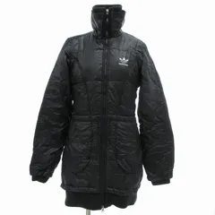 アディダス adidas 中綿コート ジャケット ハイネック ロゴ ラメ 163cm M 黒 ブラック /JS 1120 ■GY09