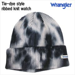 Wrangler タイダイ風ニットワッチ 帽子 ニット帽 フリーサイズ(57～59cm) ブラック