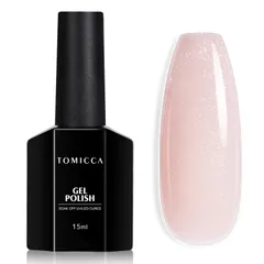 【在庫セール】15ml 透明感ある UV/LED対応 ヌード 初心者＆プロ適用 単色 ポリッシュタイプ ジェルネイルグリッターピンクジェル セルフネイル TOMICCA