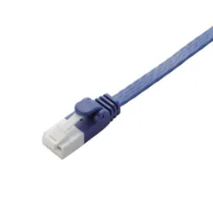 エレコム LANケーブル CAT6A Gigabit 爪折れ防止 フラット 0.5m ブルーメタリック 【PlayStation 4 対応】 LD-GFAT/BM05 （1点）