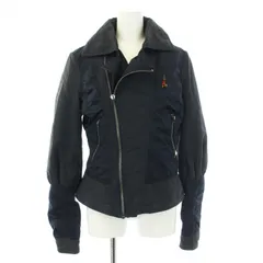 ディーゼル DIESEL ライダースジャケット 中綿 アウター ジップアップ S 紺 ネイビー 黒 ブラック /TK