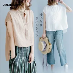 シャツ レディース トップス ブラウス tシャツ 夏 プルオーバー 丸首 チュニック 大きいサイズ 無地 綿麻混 リネン 30代 40代 着やせ 通勤 通学 カジュアル