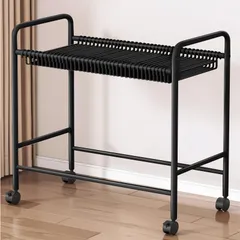 新品 [Goswave] スラックハンガー 大容量 30本掛け パンツハンガー スイング式 キャスター付き 出し入れカンタン ハンガーラック 床置きズボン棚 軽量 頑丈 コンパクト 収納 省スペース 簡単組み立て (ブラック 幅75cm 30本掛け)