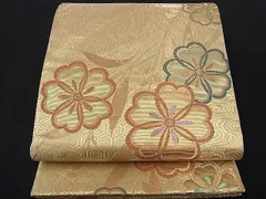 平和屋着物■六通柄袋帯　枝垂れ花文　金糸　逸品　n-kg1538