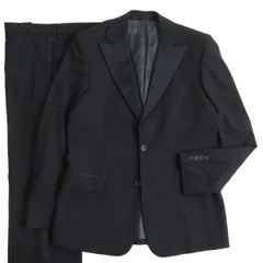 美品●黒タグ D&amp;G ドルチェ＆ガッバーナ ピークドラペル サイドライン シングル フォーマルスーツ/セットアップ 黒 36/50 伊製 正規品のサムネイル