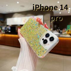 【SHOPS W】iPhone14 pro スマホケース 金 キラキラ ラインストーン おしゃれ かわいい E035