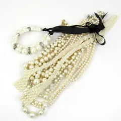 ネックレス チョーカーなど 7点セット パールモチーフ アクセサリー まとめて まとめ売り 大量 レディース 【中古】