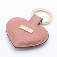 美品✨GUCCI グッチシマGG ハートエナメルキーホルダー リング赤