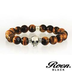 Roen BLACK ロエンブラック ブレスレット タイガーアイ 天然石 スカル メンズアクセサリー