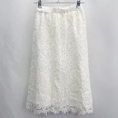 ◇ ⊂ Φ N. 花柄 レース ロング タイト スカート サイズM ホワイト レディース E  【1411280022436】